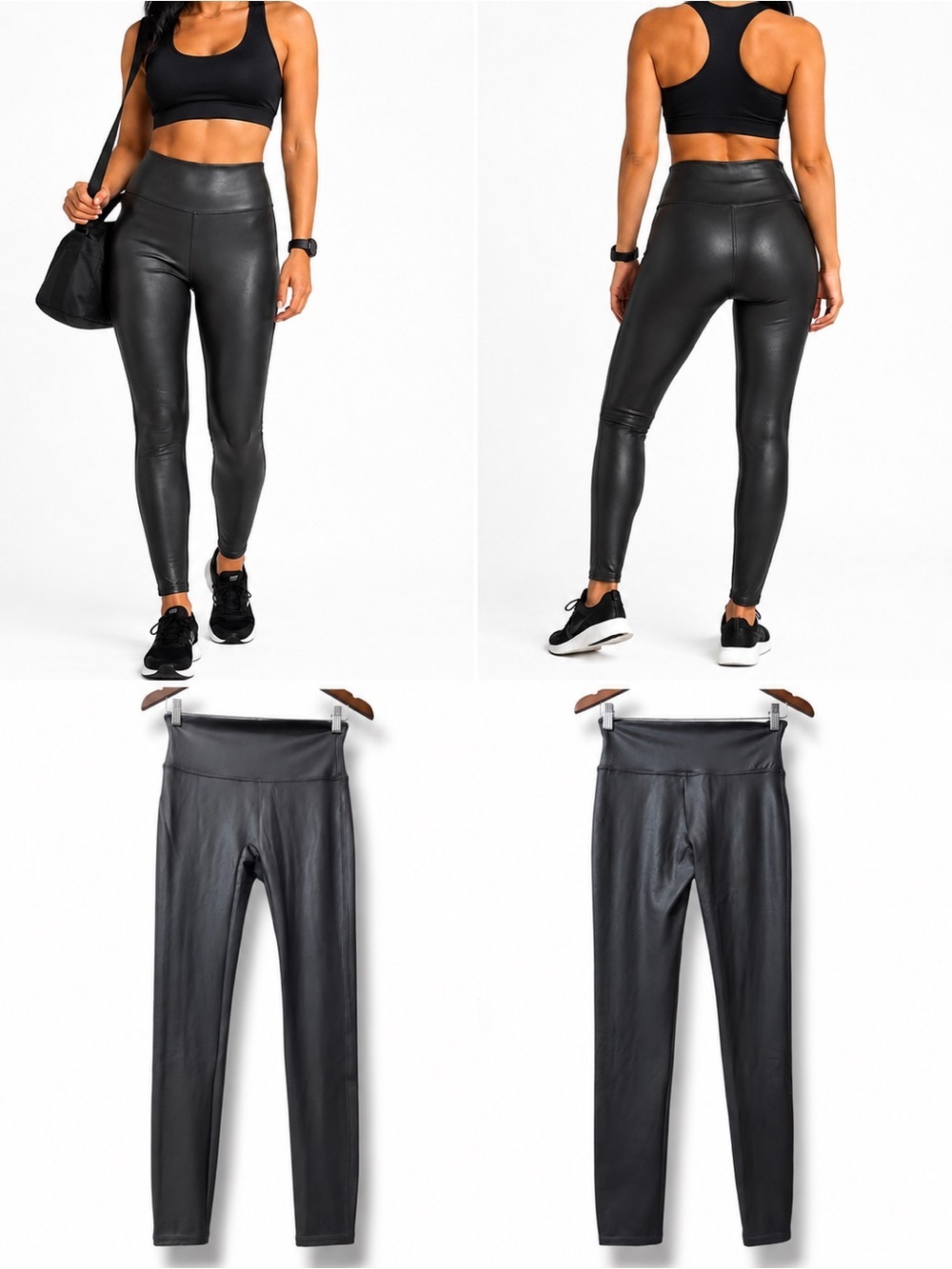 Spanx | NWOT Dark Olive High-Waist Faux Leather Leggings (size M)